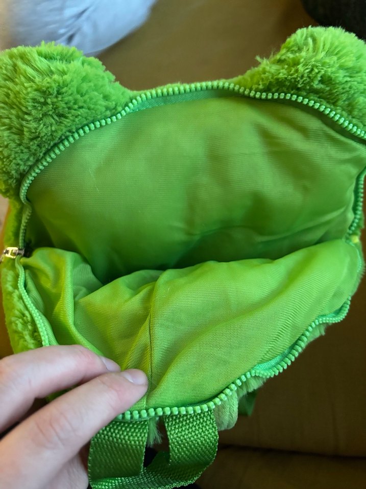 Renkli Yeşil Kurbağa Peluş Oyuncak çanta - Görsel 3