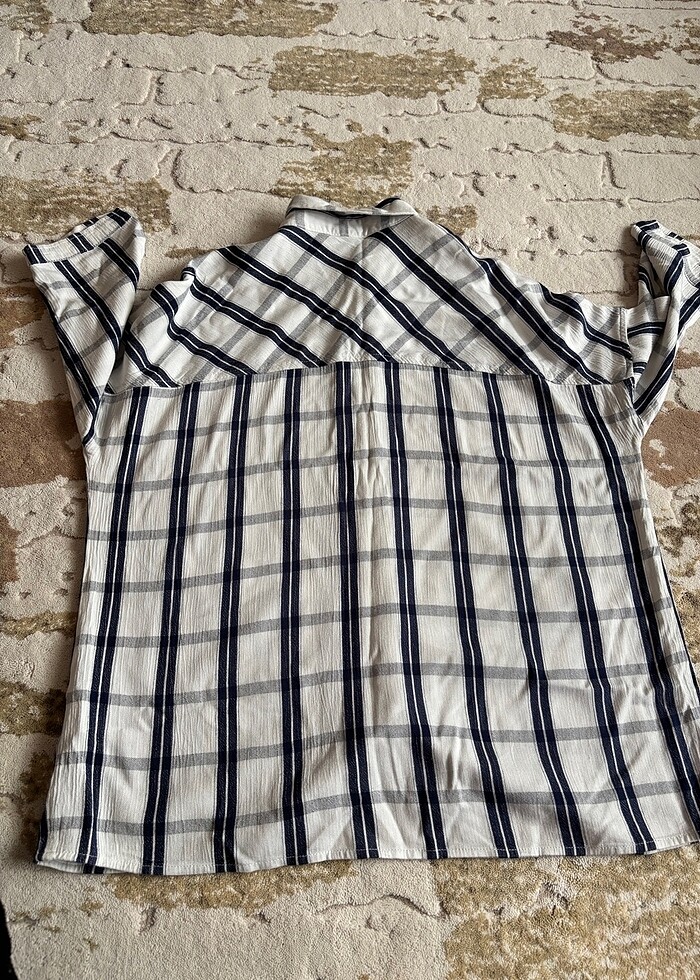 Mavi kadın gömlek - Görsel 5