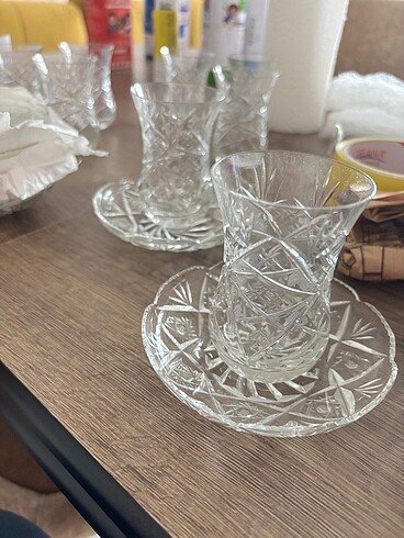 Kesme kristal çay bardağı takımı - Görsel 6