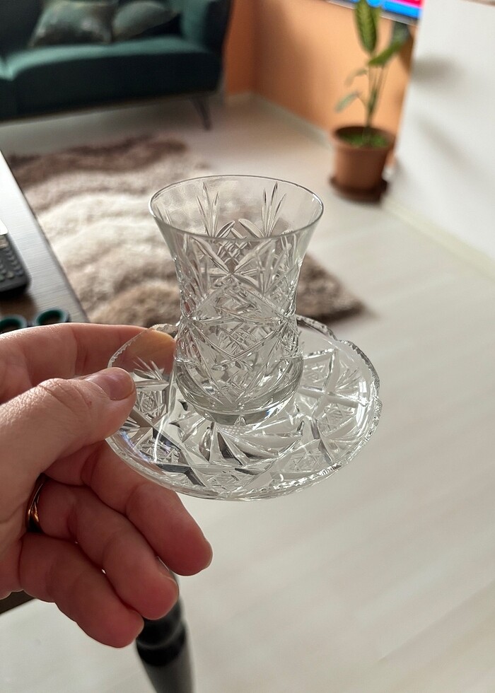 Kesme kristal çay bardağı takımı - Görsel 2
