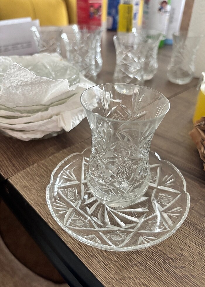 Kesme kristal çay bardağı takımı - Görsel 3