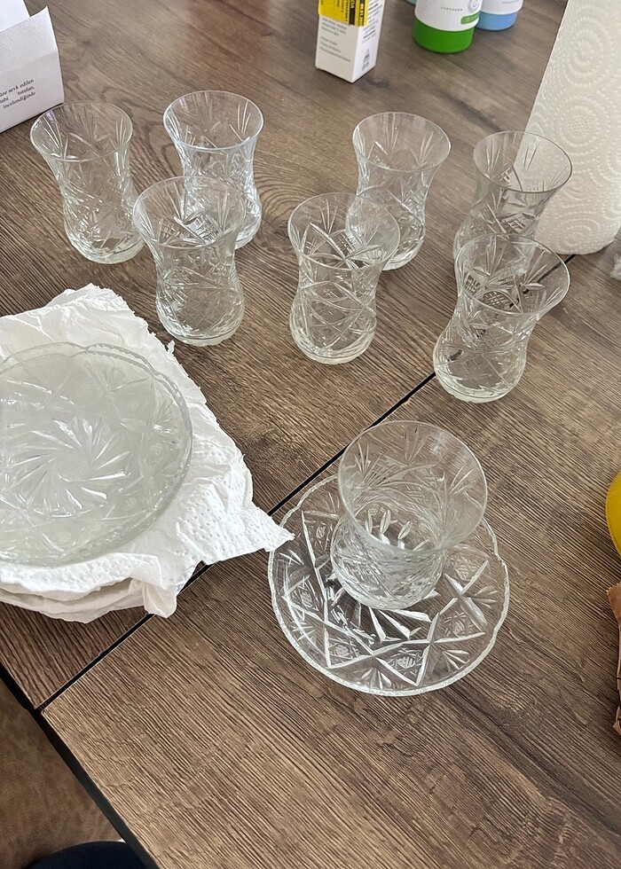 Kesme kristal çay bardağı takımı - Görsel 5