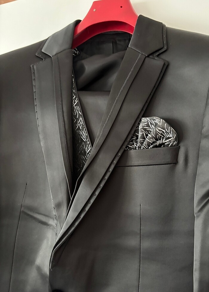 Siyah saten damatlık - Görsel 2