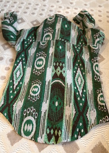 Yeşil Desenli kaşe Bohem Kadın Gömlek - Görsel 7