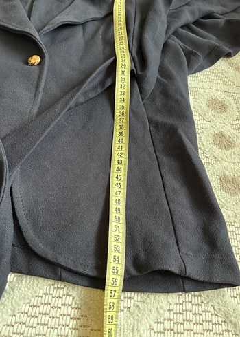 Düğmeli Siyah Kaşe Blazer Ceket - Görsel 7