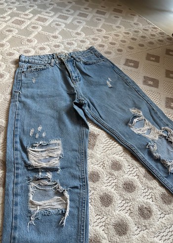Gevşek Kesim Kadın Midi Denim Pantolon - Görsel 2