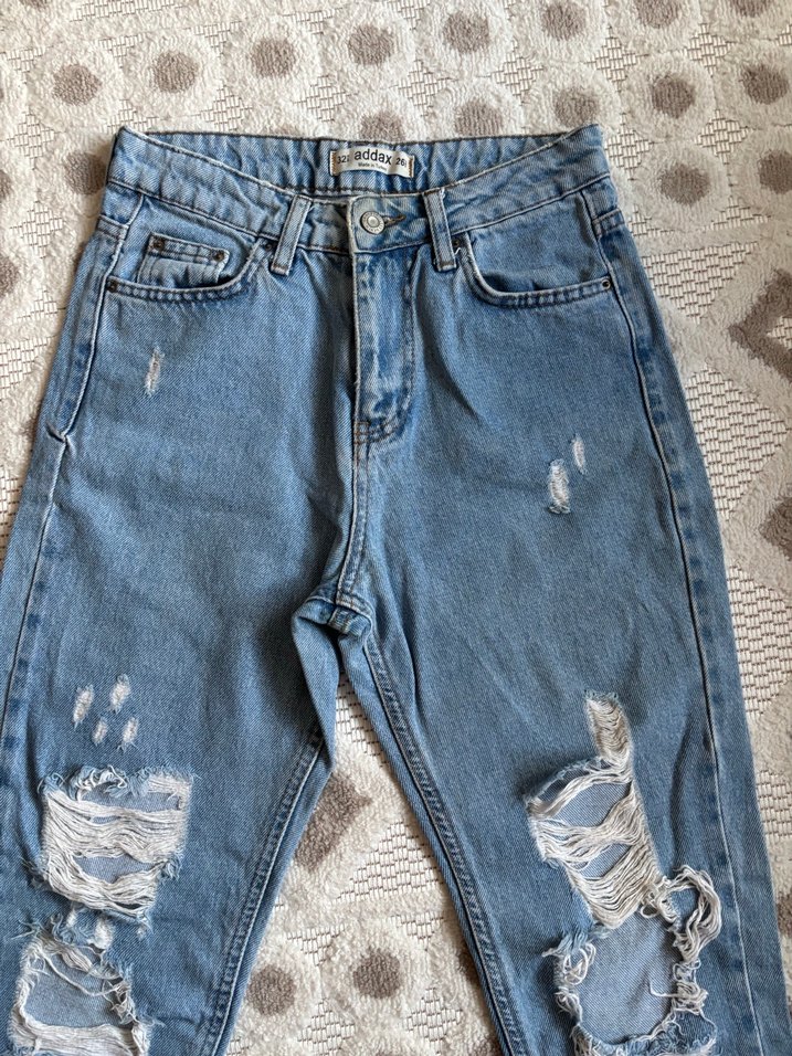 Gevşek Kesim Kadın Midi Denim Pantolon - Görsel 3