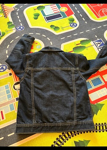 Düğmeli Koyu Mavi çocuk Kot Ceket - Görsel 7