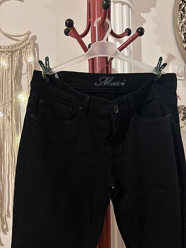l Beden siyah Renk Mavi Jeans İspanyol Paça Kot Pantolon