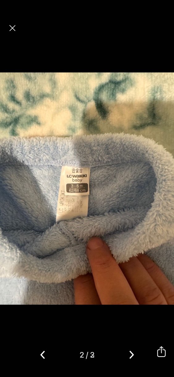 Mavi Kürklü Bebek Erkek Tulumu - Görsel 2