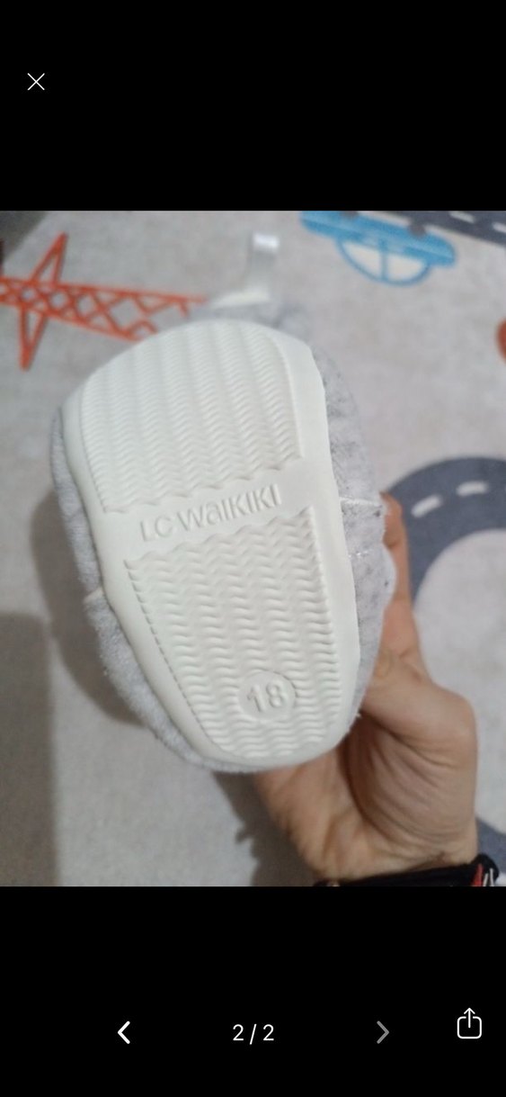 Bebek  Gri Sıcak Ev Terliği - Görsel 2