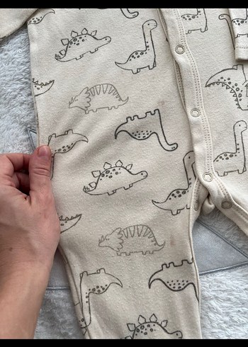 Düğmeli Uzun Kollu Gri Bebek Tulum - Görsel 2