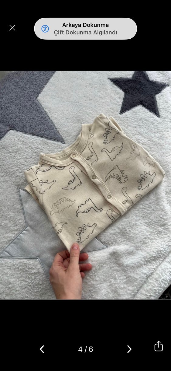 Düğmeli Uzun Kollu Gri Bebek Tulum - Görsel 3