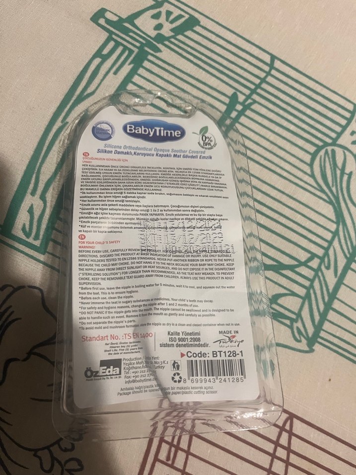 BabyTime Mavi Ortodontik Emzik 0-6 Ay - Görsel 2