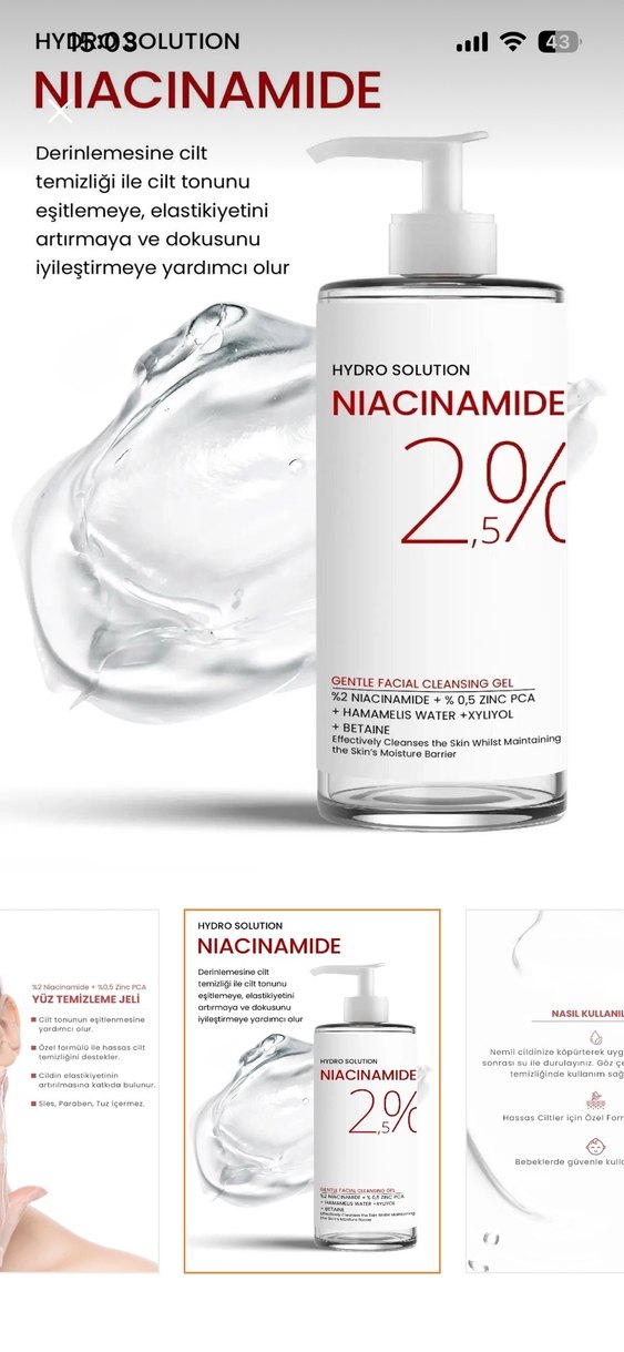 Procsin Niacin İçerikli Yüz Temizleyici - Görsel 5