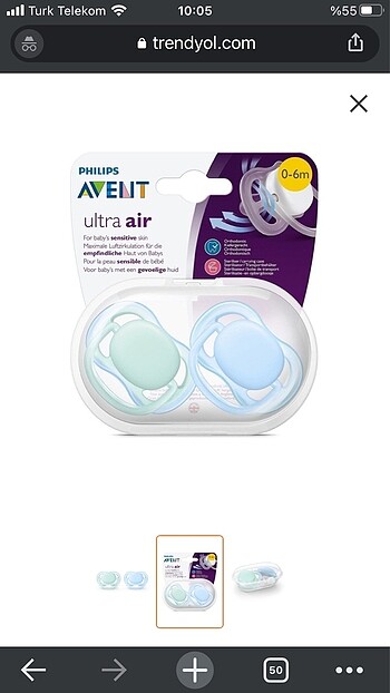 Philips Avent ultra air emzik 6-18 ay