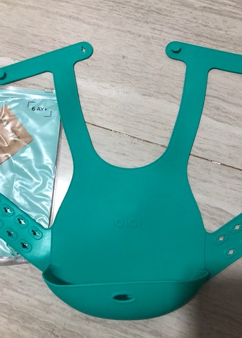 Turkuaz Bebek Mama Önlüğü - Görsel 2