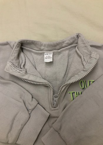 Erkek Çocuk Gri Kısa Kollu Fermuarlı Sweatshirt - Görsel 4