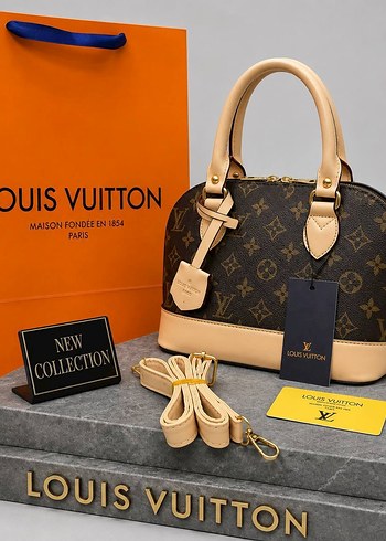 Louis Vuitton Monogramli Krem Detayli Sik El Cantasi