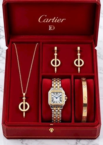 Cartier Altin Gumus Siklik Seti
