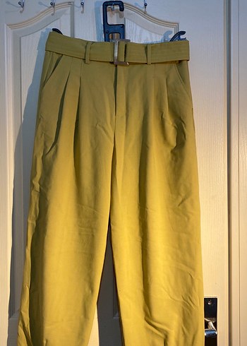 Benetton Haki Yuksek Bel Pileli Pantolon