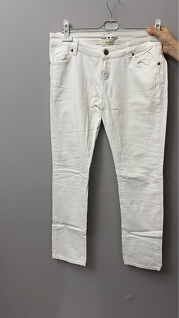 Beyaz likralı jean - Görsel 5