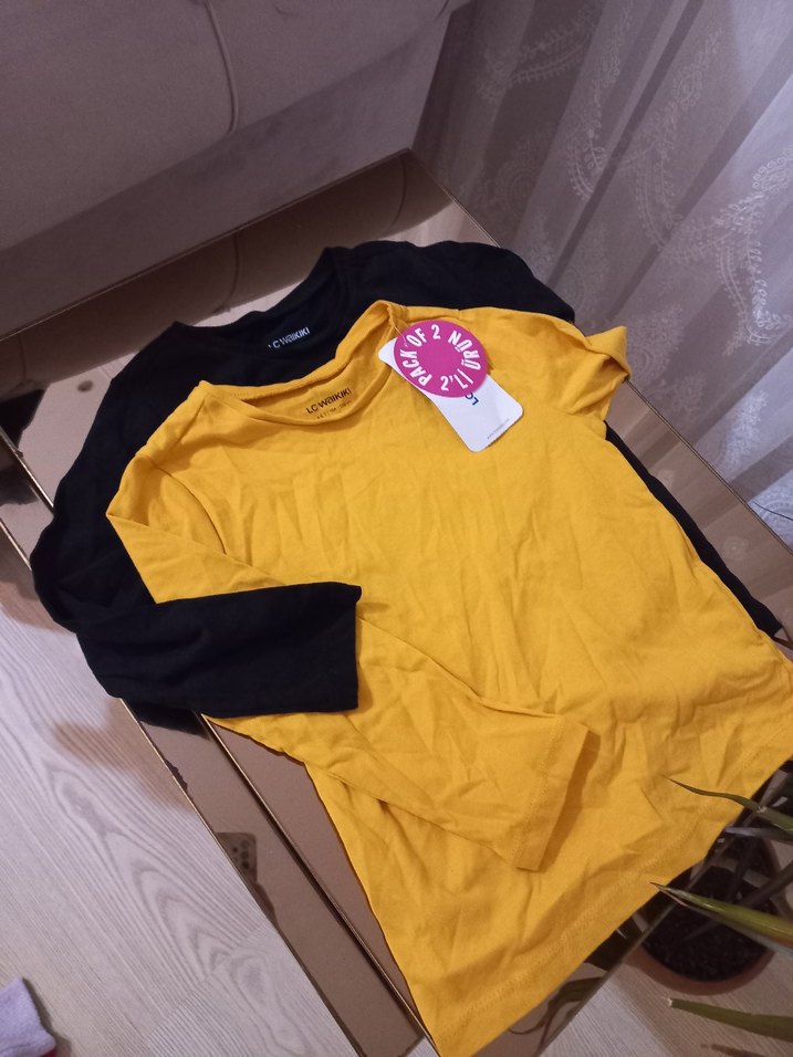 Kız Çocuk Uzun Kollu Sarı Tişört - Görsel 3