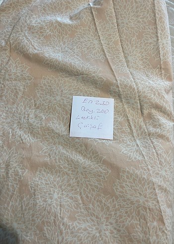 Bej Baskılı lastikli çarşaf - Görsel 3