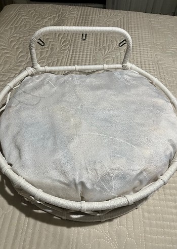 Krem Örgü Kedi Yatağı - Görsel 4