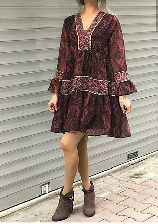 zara model etnik elbise