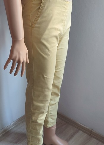 Zara Sarı Midi Kadın Kumaş Pantolon