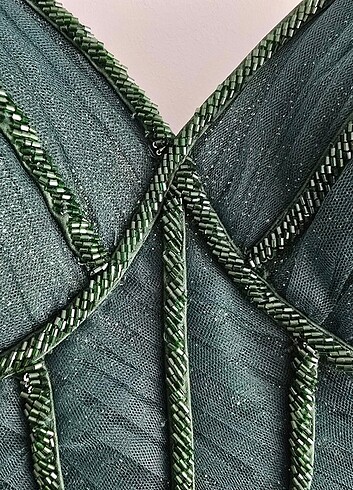 Cam Göbeği Mavi Nişan Elbisesi - Görsel 2