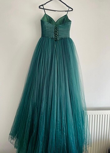 Cam Göbeği Mavi Nişan Elbisesi - Görsel 6