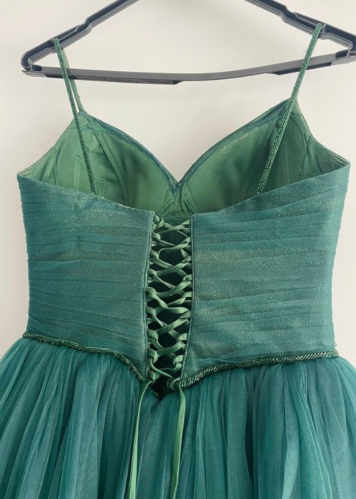 Cam Göbeği Mavi Nişan Elbisesi - Görsel 3