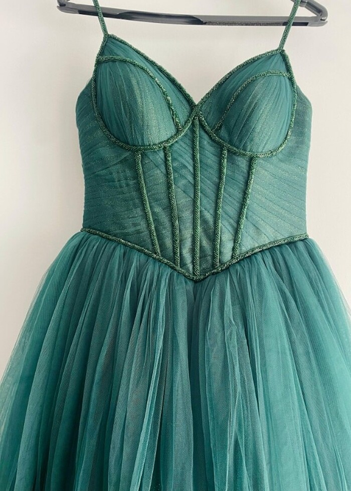 Cam Göbeği Mavi Nişan Elbisesi - Görsel 4