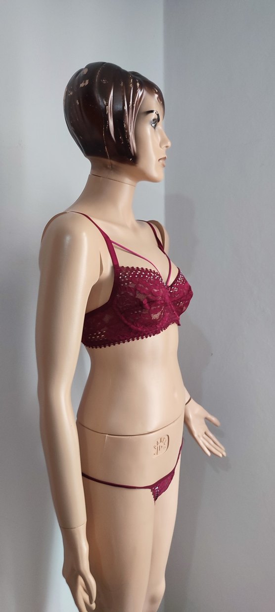 Bordo Taşlı Sütyen Takımı - Görsel 2