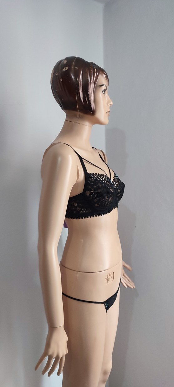 Siyah Goth Dantelli Midi Sütyen - Görsel 2