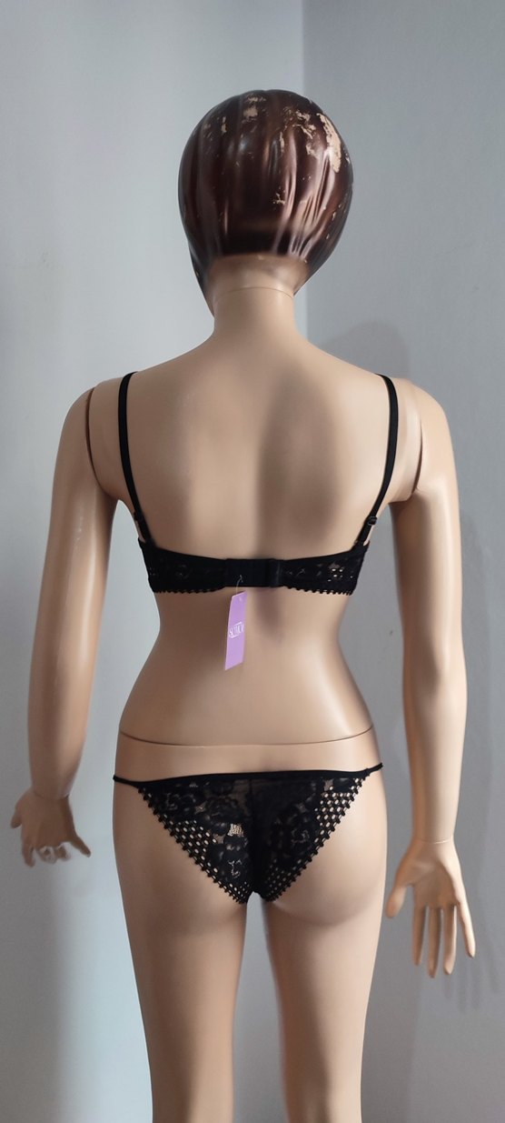 Siyah Goth Dantelli Midi Sütyen - Görsel 3