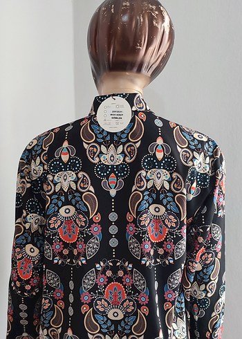 Siyah Bohem DesenliGömlek - Görsel 4