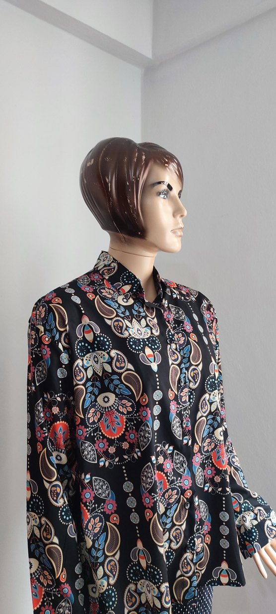 Siyah Bohem DesenliGömlek - Görsel 3