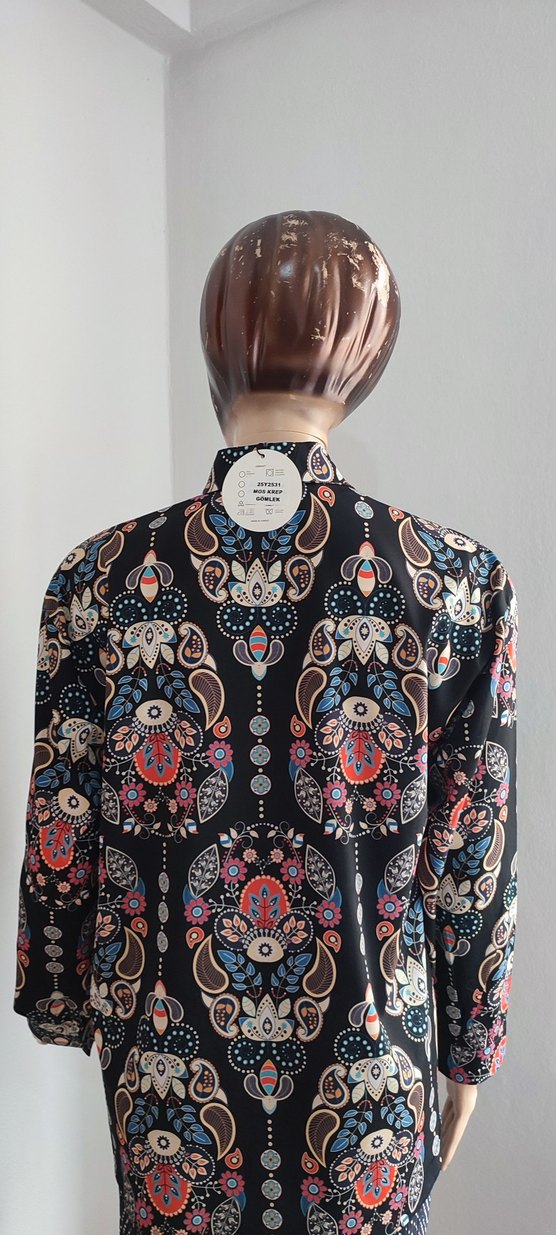 Siyah Bohem DesenliGömlek - Görsel 4