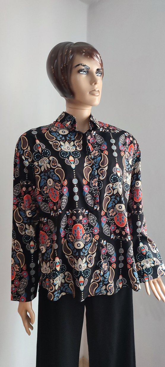 Siyah Bohem DesenliGömlek - Görsel 2