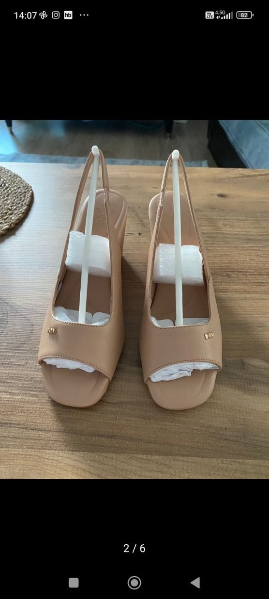 Nine West Bej Dolgu Topuklu Sandalet - Görsel 2