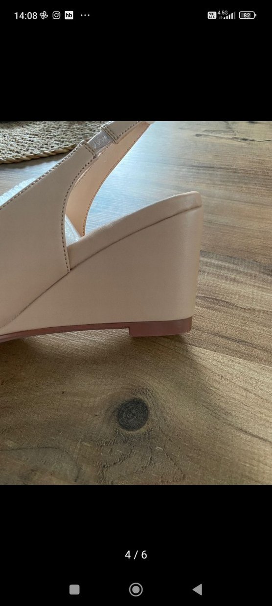 Nine West Bej Dolgu Topuklu Sandalet - Görsel 4