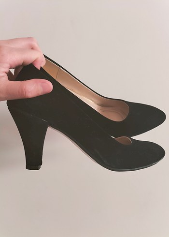 36 Beden Siyah Minimalist Topuklu Stiletto