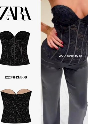 Zara Siyah Dantel Korse Hic Giyilmedi S Beden