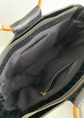 Lutvelizade siyah Deri Yılan Desenli Kadın Çanta - Görsel 7