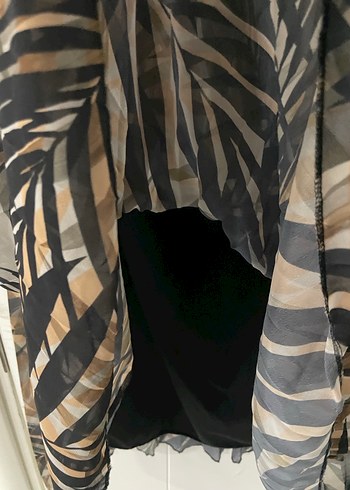 Tropikal desen pilili etek - Görsel 3