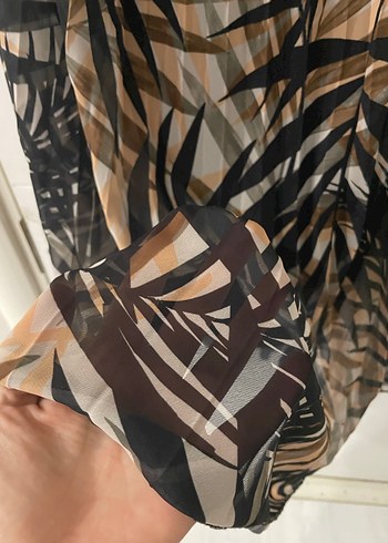 Tropikal desen pilili etek - Görsel 4