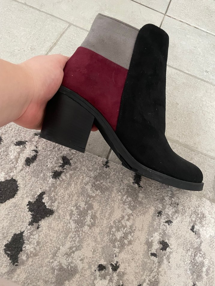 Bordo Tokalı Süet Topuklu Kadın Bot - Görsel 5